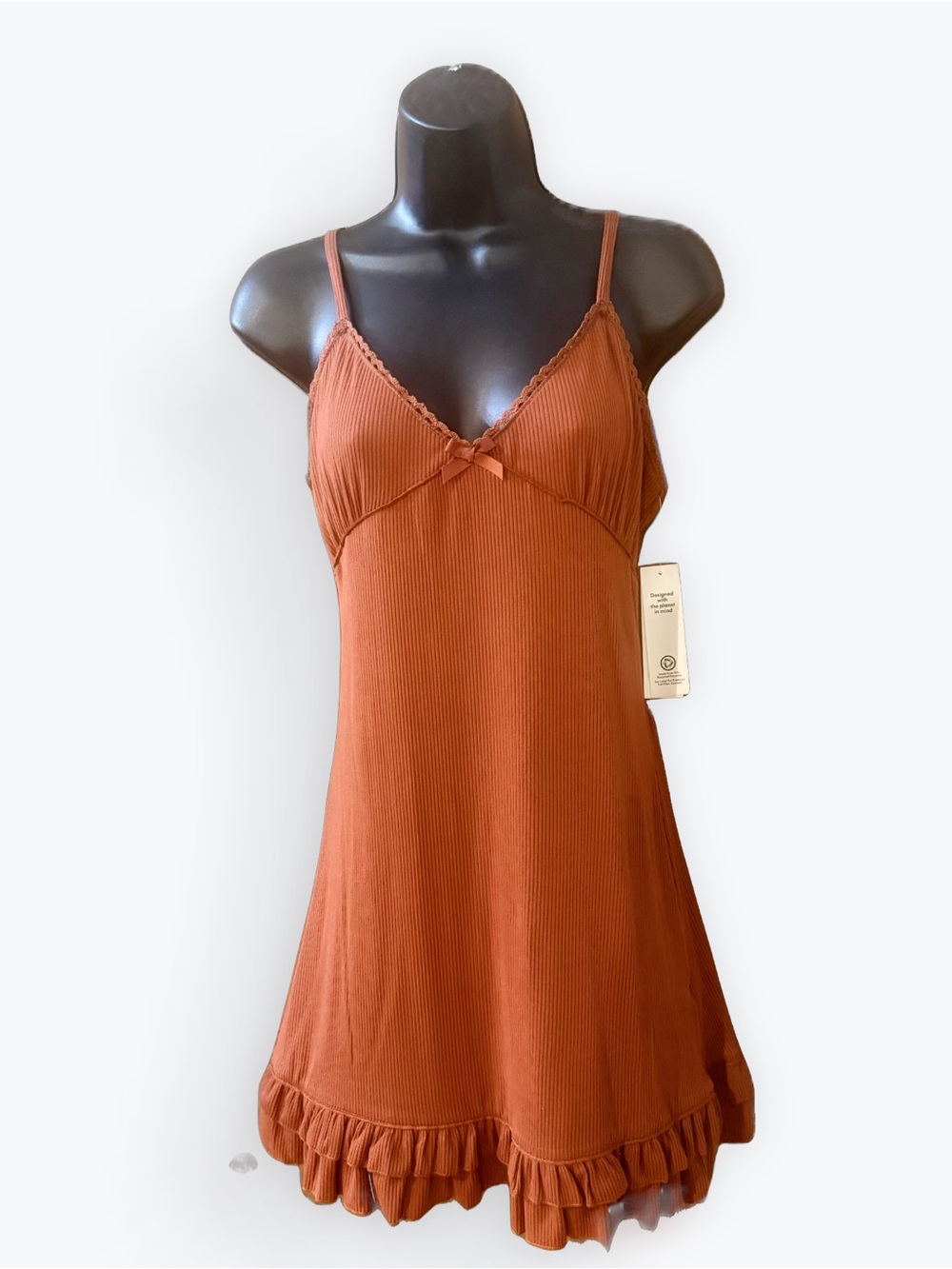 No Boundaries Rust Mini Dress with Ruffle Hem